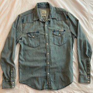 Lucky Brand Men’s Chambray Western Shirt